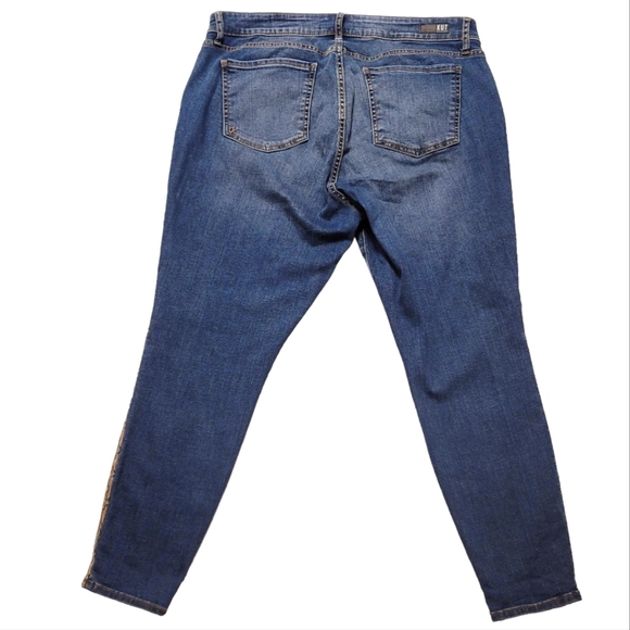 Kut From The Kloth Donna Ankle Skinny Denim Jeans Snakeskin Trim Plus Size 16 W - Picture 5 of 10